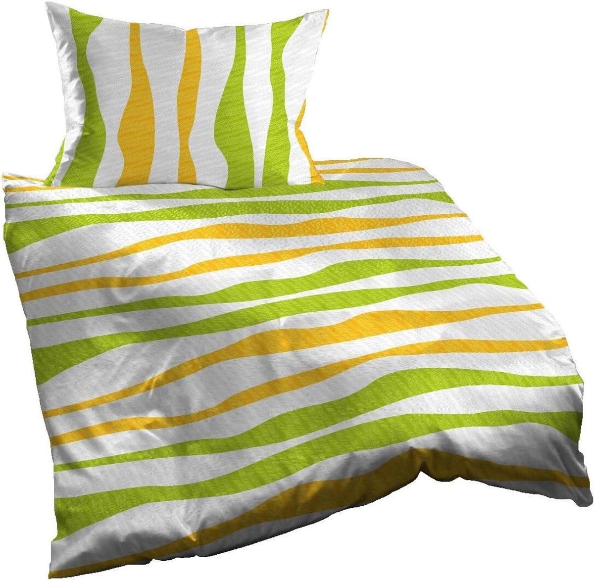 Dekbedovertrekset eenpersoons Groen Oranje 140x200 cm