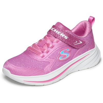Sneaker SKECHERS "WAVE 92", Mädchen, Gr. 27, Textil, pink, Glitzer, Schuhe Sneaker, Freizeitschuh mit Klettverschluss, Größenschablone zum Download