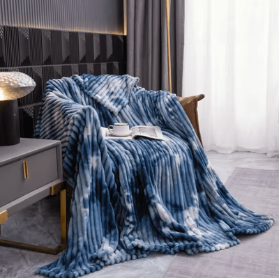 Inspire Curations Purple Tie Dye 300GSM Warm Fleece Blanket type 7 150x200cm