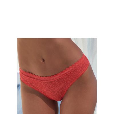 Jazz-Pants-Slip VIVANCE "als Dessous-Set kombinierbar", Damen, Gr. 48/50, rot (chili), Spitze, Obermaterial: 83% Polyamid, 17% Elasthan, Unterhosen, aus Spitze mit Leo-Optik, sexy Dessous