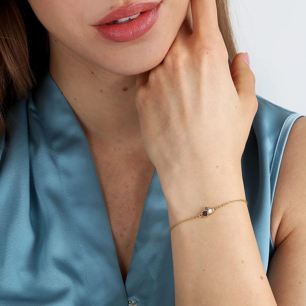Bracelet Impala En Plaqué Or Et Nacre Femme