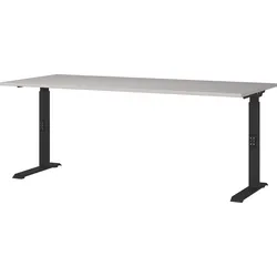 SCHREIBTISCH höheneinstellbar "Stuttgart" 68-91cm Kaschmir/Schwarz 180x80cm, C-Fuß