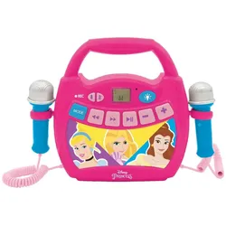 Lexibook Disney Prinzessin Bluetooth Lautsprecher mit Lichteffekte und Mikrofonen, Batterie wiederaufladbar
