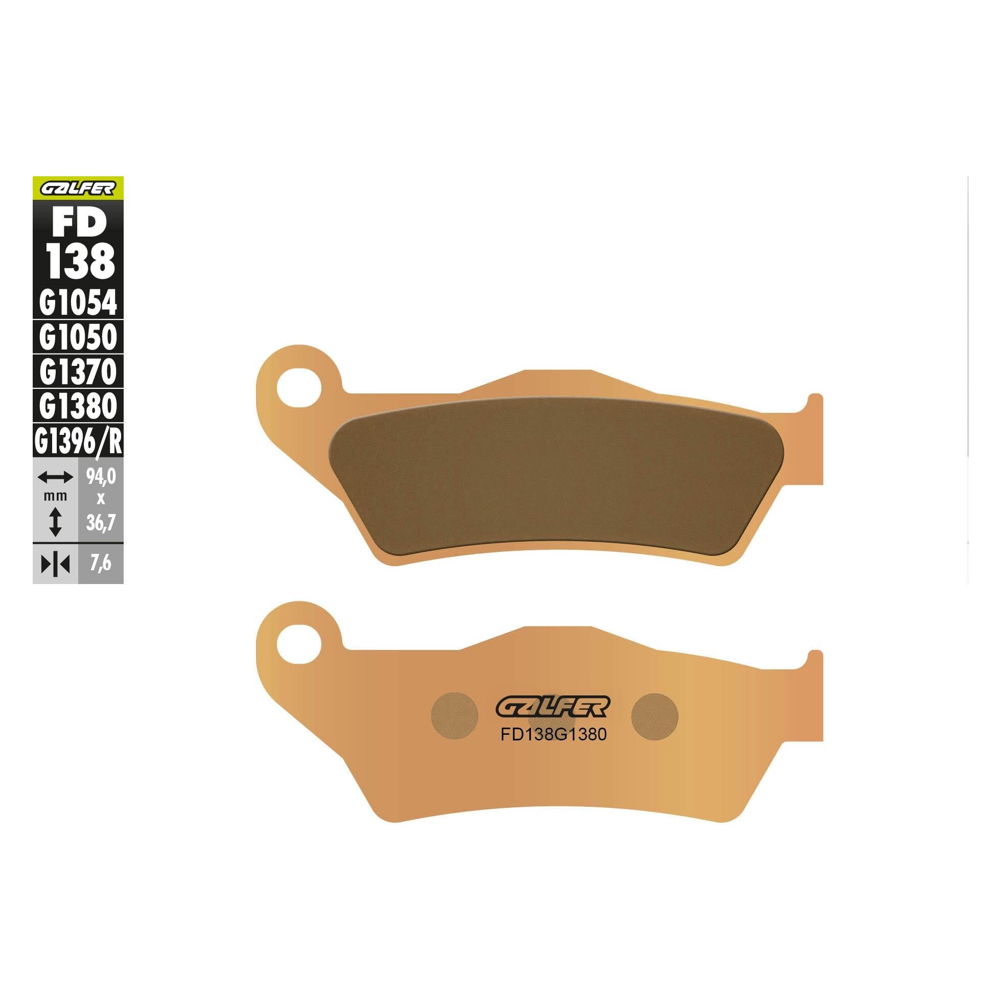 Galfer Bike Galfer Bremsbeläge Kh181 Sintermetall (Gold) Scooter (Sintermetall) (FD138G1380)