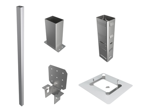 Elo Touch Solutions Elo Wallaby Pro Self-Service - Befestigungskit (2 Stangen, Stangenkopplung, untere Pfostenhalterung, obere Pfostenhalterung, Rosettenplatte) (E989893)