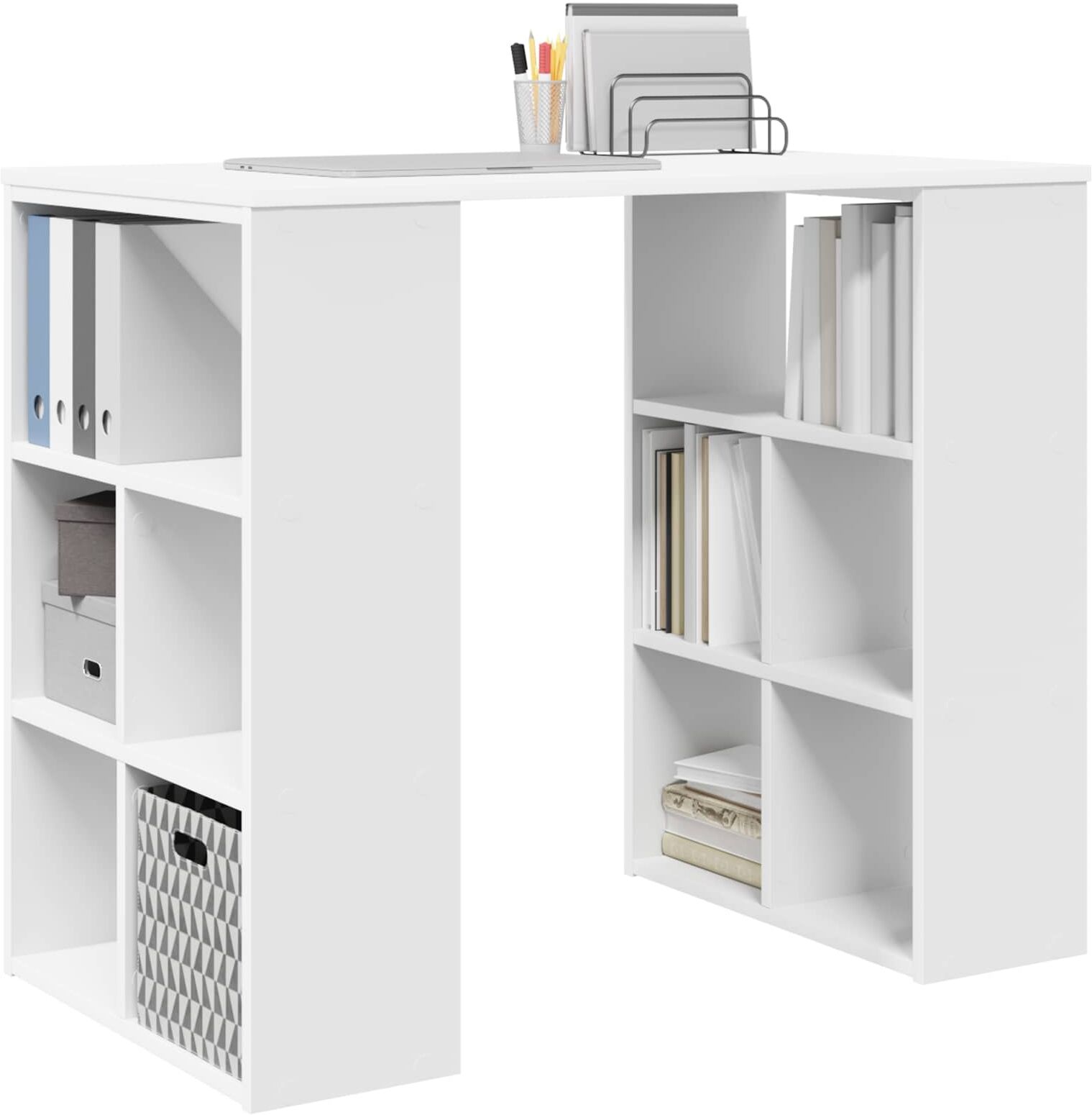 vidaXL Bureau Blanc Bois d'ingénierie 90 x 50 x 75 cm