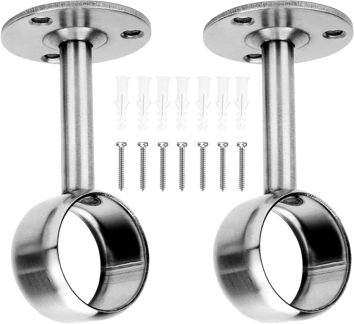 Zilveren Heavy Duty Roestvrij Stalen Gordijnstang Beugel voor Plafondmontage, 32 mm