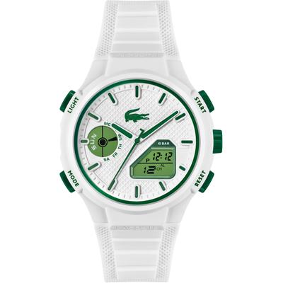 Quarzuhr LACOSTE "LC33", weiß, Armbanduhren, Herren, Quarzuhr, Armbanduhr, Quarzuhr, Herren, analog, digital, Stoppfunktion