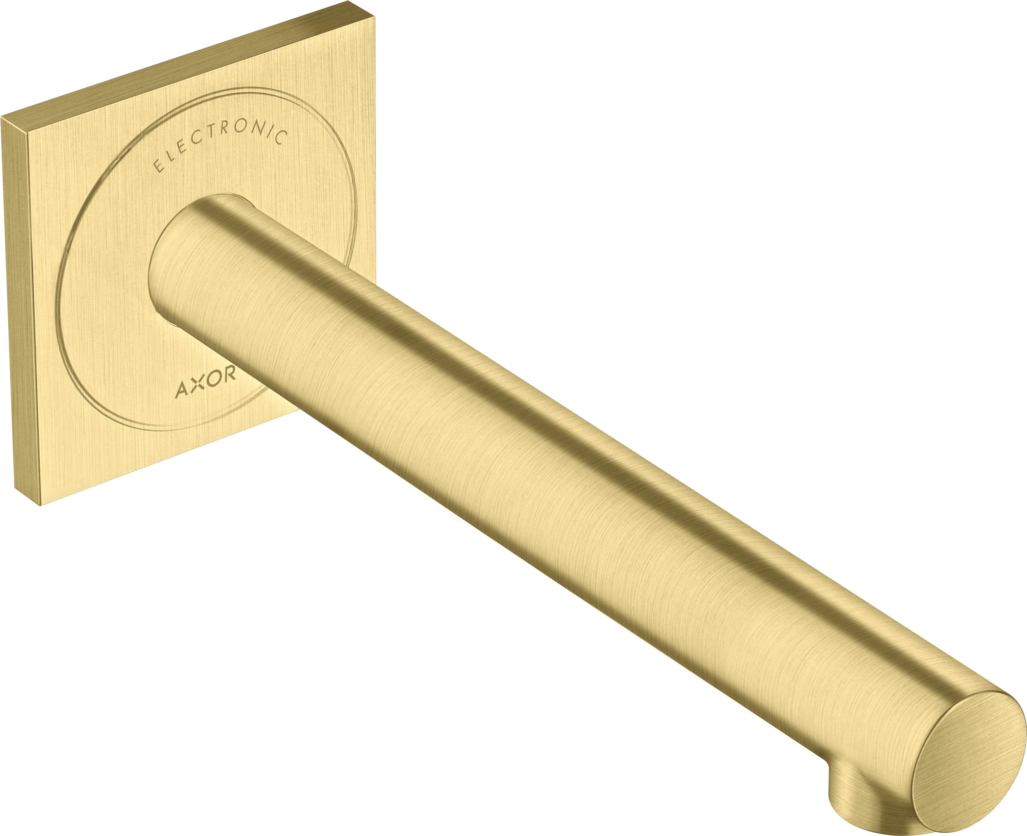 hansgrohe Elektronischer Waschtischmischer Axor Uno UP, Ausladung 221mm, brushed brass