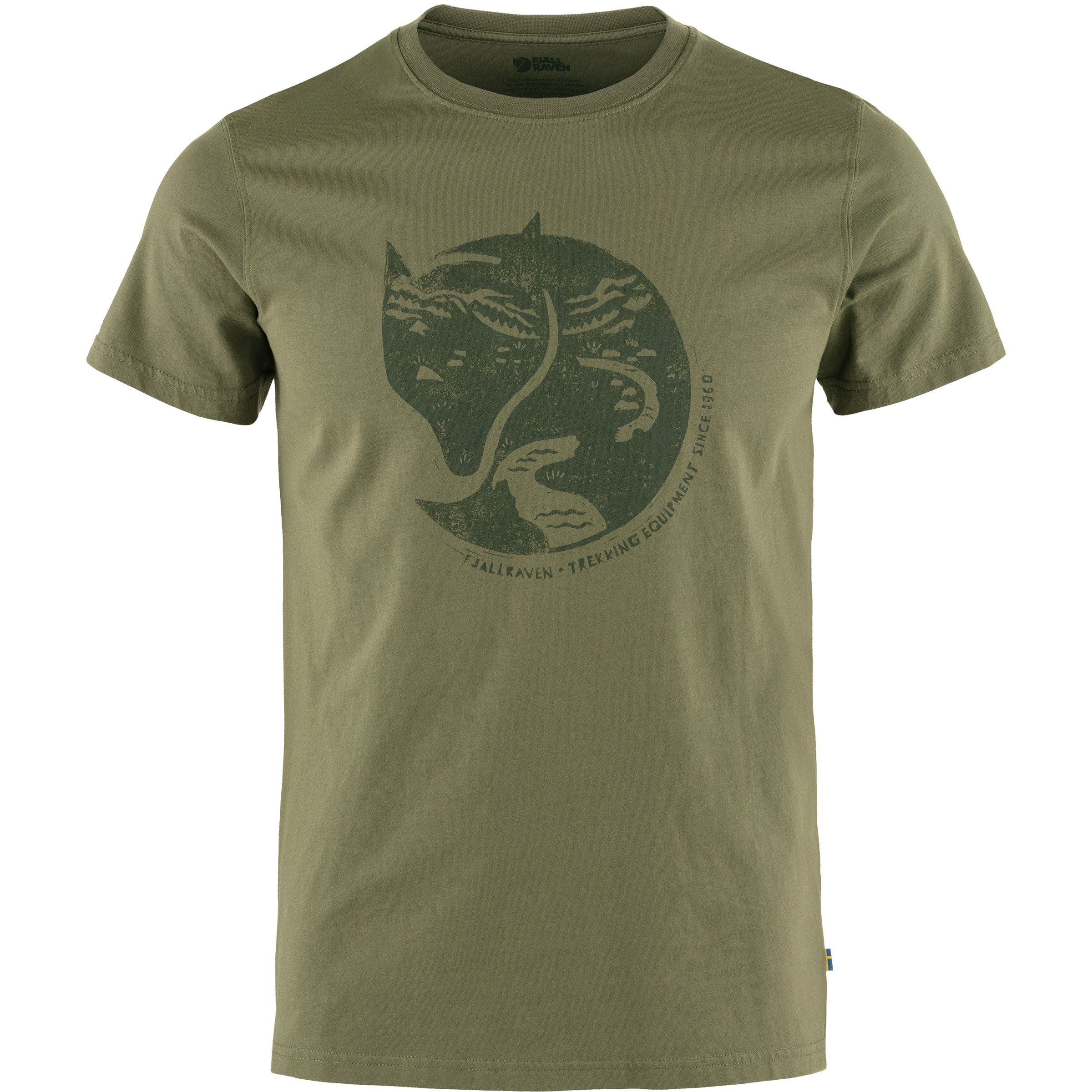 Fjällräven Arctic Fox Herren T-Shirts gruen Größe XS Lifestyle Hautfreundlich
