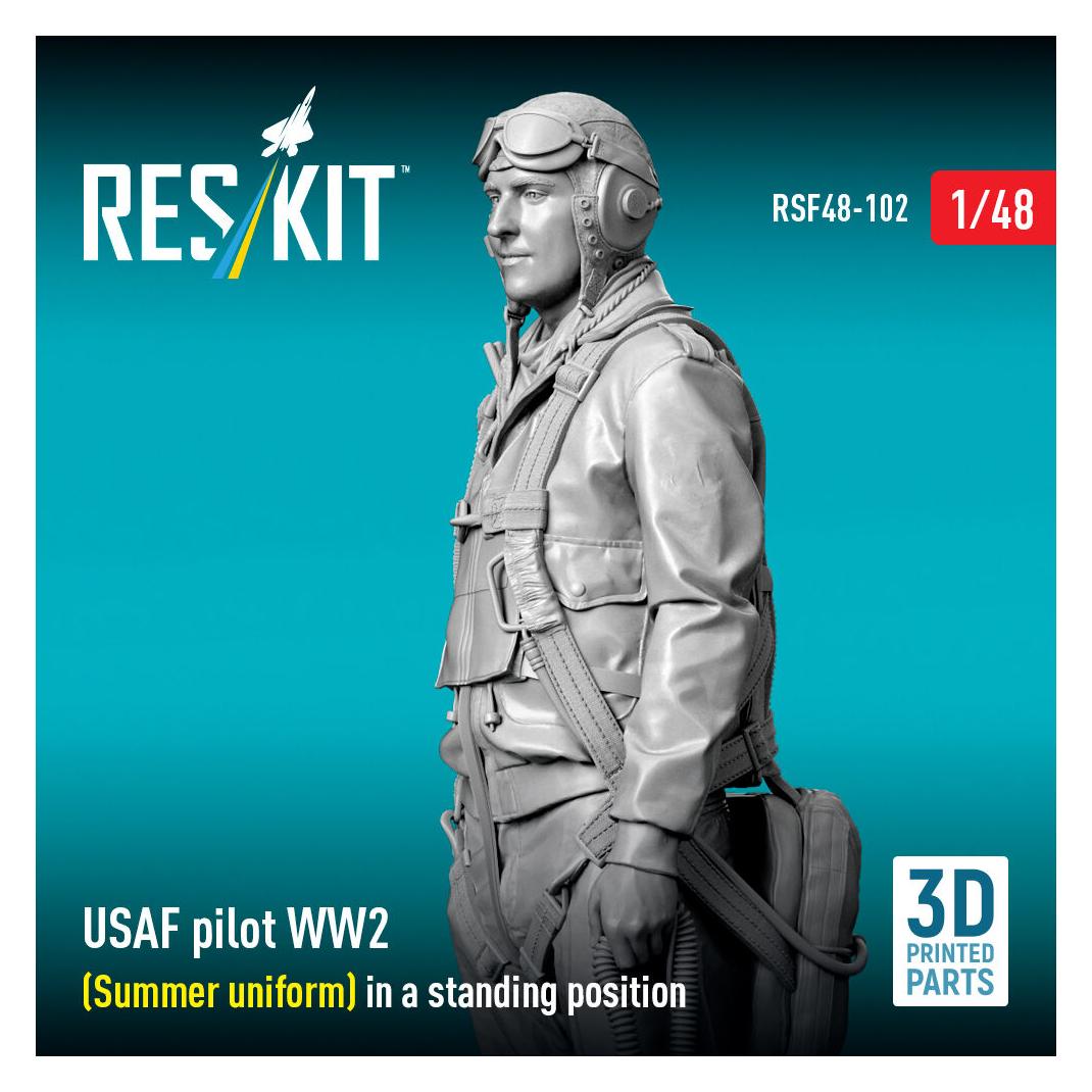 ResKit USAF pilot WW2 (Summer uniform) in a standing position (3D Printed) (RSF48-0102)