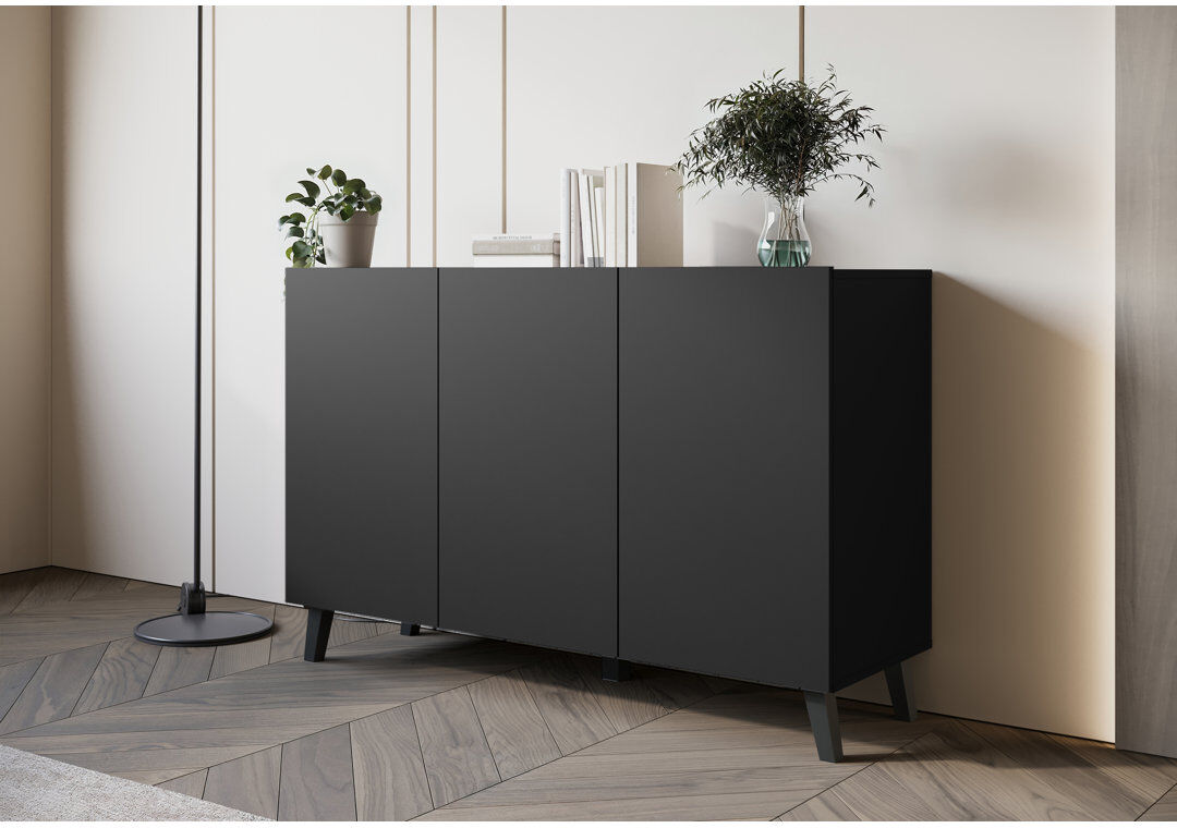 Metro Demitric 120 cm W Sideboard Black 76cm H X 120cm W X 39cm D