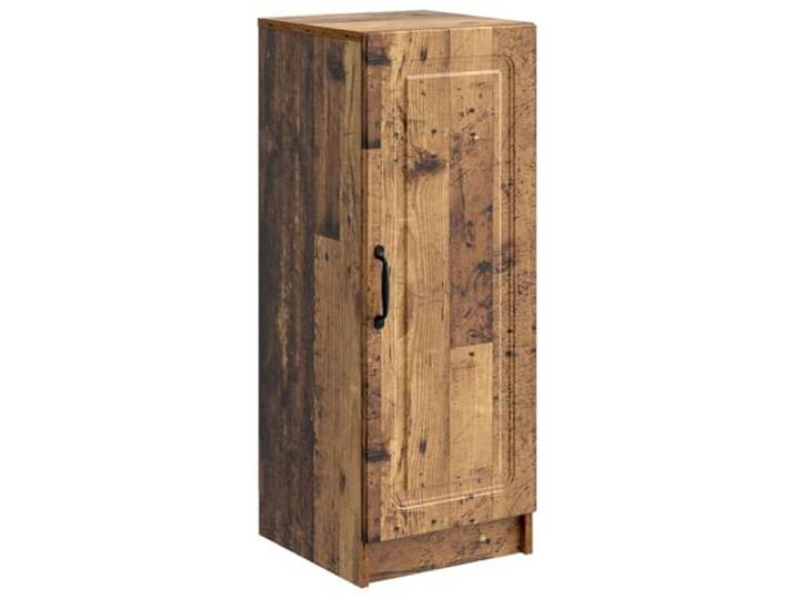 KPOTUERTU Sideboard Altholz 33 x 34,5 x 87 cm Holzwerkstoff Verstellbare Regale, Schubladen, Schiebetüren, Holzwerkstoff, Altholz-Optik, Wohnzimmer, Küche