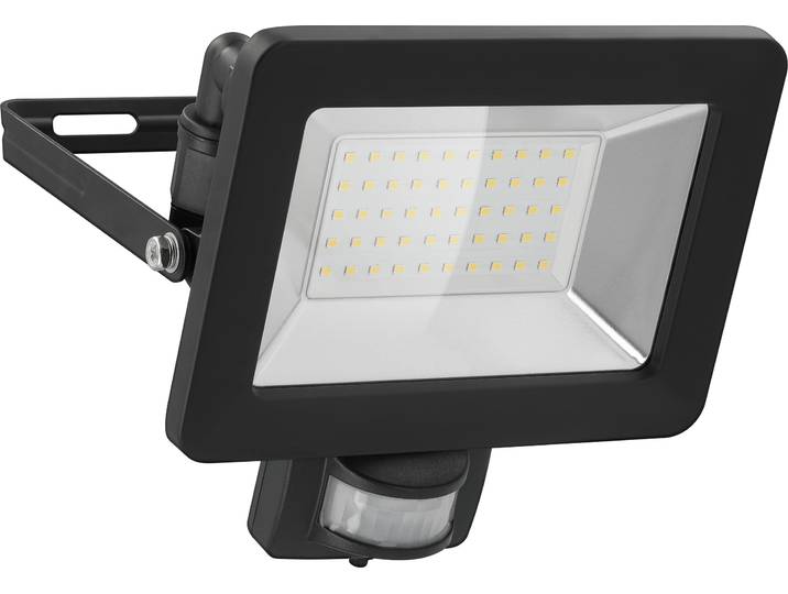 goobay Projecteur LED d'extérieur\, 50 W avec détecteur de mouvement avec 4250 lm\, lumière blanc neutre 4000 K\, capteur PIR et presse-étoupe M16 noir