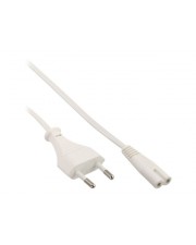 InLine Stromkabel Eurostecker S bis IEC 60320 C7 1 m weiß (16601W)