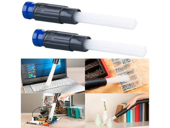 2er-Set Universal-Staubsauger-Aufsätze mit 30 flexiblen Saug-Röhrchen
