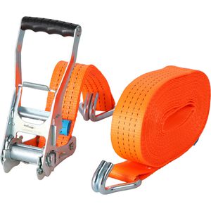 Feldtmann Spanngurt TECTOR, orange, mit Haken & Ratsche, 4000 kg Zurrkraft, DIN EN 12195-2, 50 mm x 10 m