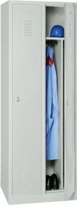 Kleiderspind, 2 Türen, Drehriegelverschluss, B 500 x H 1800 mm, lichtgrau