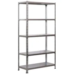 SimonRack Metallregal, 2000x1000x400 mm, 5 Ebenen, Metallboden, 180 kg Biegepunkt, Verzinkt - Simonclick