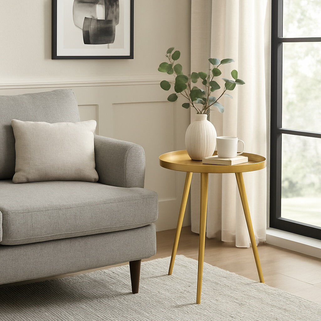 Fairmont Park Chandler Tray Top End Table Gold 55cm H X 38cm W X 38cm D