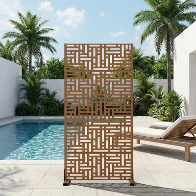 Dovelina 6 ft. H x 4 ft. Metal Privacy Screen Free Standing