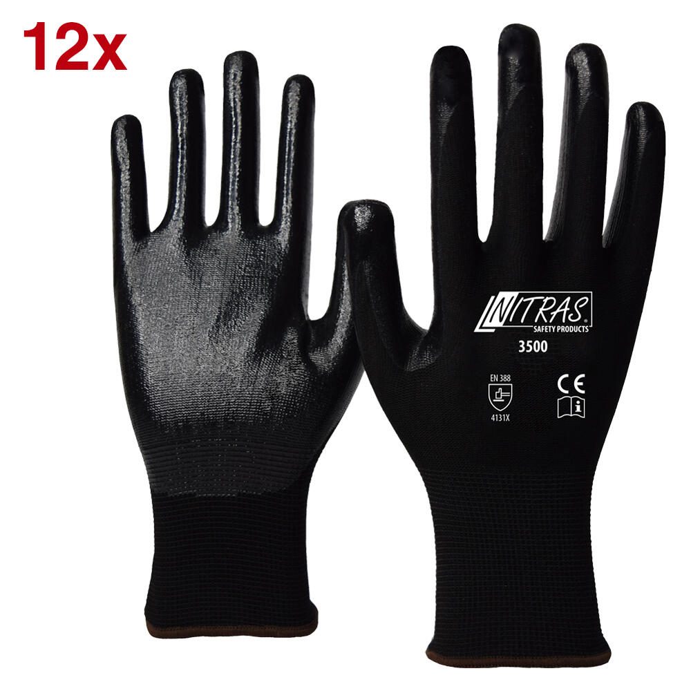 NITRAS® Arbeitshandschuhe 3500 6 schwarz 3500-6