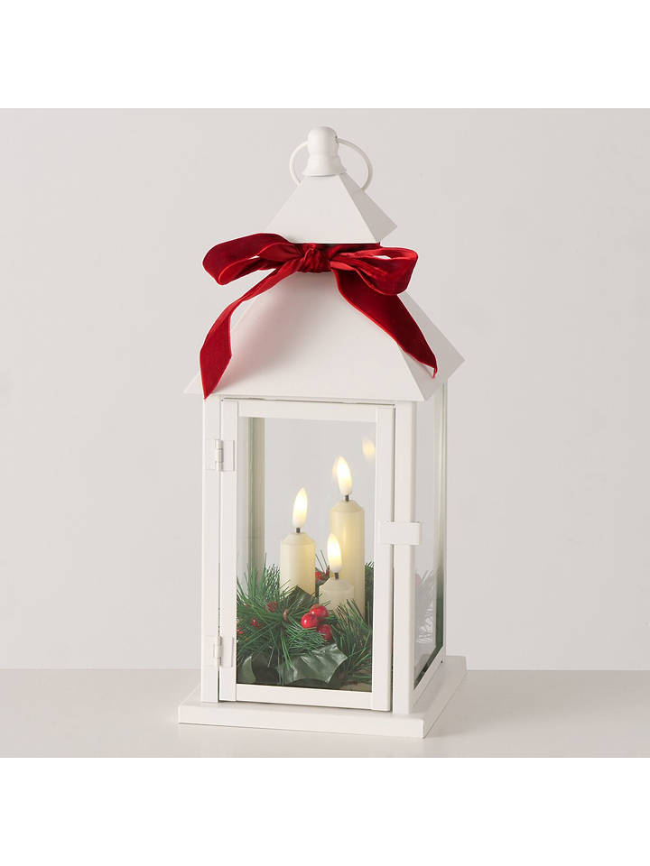 Boltze LED-Laterne "Ingar" in Weiß/ Rot - (H)35 cm - onesize