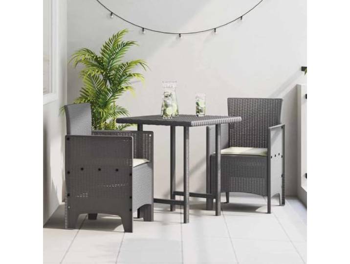 Polypropylen Terrassenstuhl Rechteckig 2er Set Hellgrau 53 x 49 x 85 cm Gartenstuhl 2er Set Hellgrau Polypropylen Wetterfest UV-Beständig Balkon Stapelbar Sitzgruppe 53x49x85cm