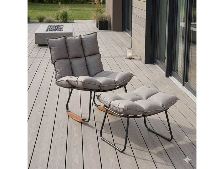 SCHÖNER WOHNEN-Kollektion Leska Schaukelsessel Aluminium/Sunbrella Sand