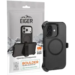 Eiger Outdoor-MagSafe Cover Boulder Case Magsafe black (Apple iPhone 17), Smartphone Hülle, Schwarz