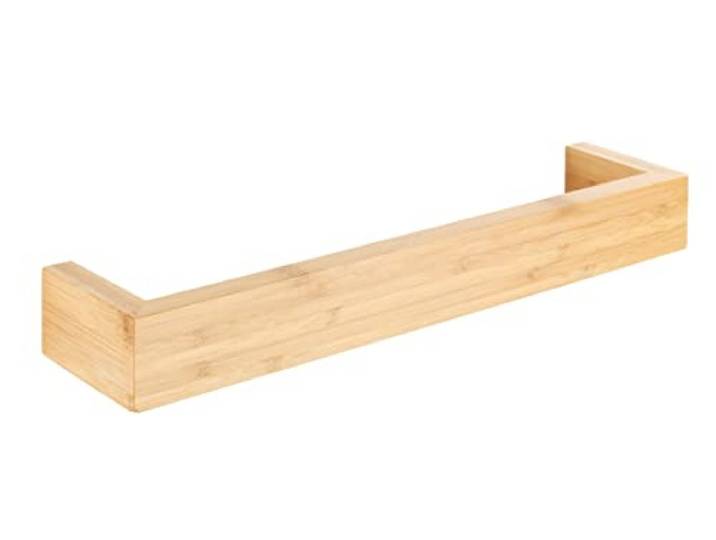 WENKO Handtuchstange Mod. Bambusa, Handtuchhalter aus Bambus, Moderne Wanddekoration, Aufhängung für Decken und Handtücher inklusive Wandbefestigung, nachhaltiges Bad-Accessoire, 40 x 9 x 5 cm, Natur