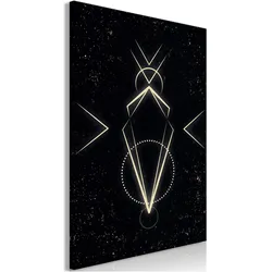 Artgeist, Bilder, Symmetry of Shapes (1-part) - Graphic Motif in Black Shade (80 x 120 cm)