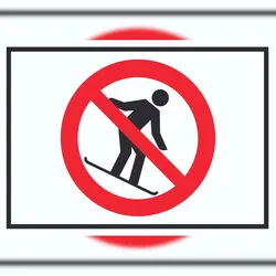 HB-Druck Snowboard fahren verboten Symbol Schild A4 (210x297mm)