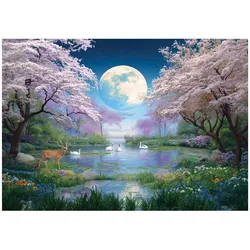 FOTOTAPETE Wald Mond Rosa 250x175 cm