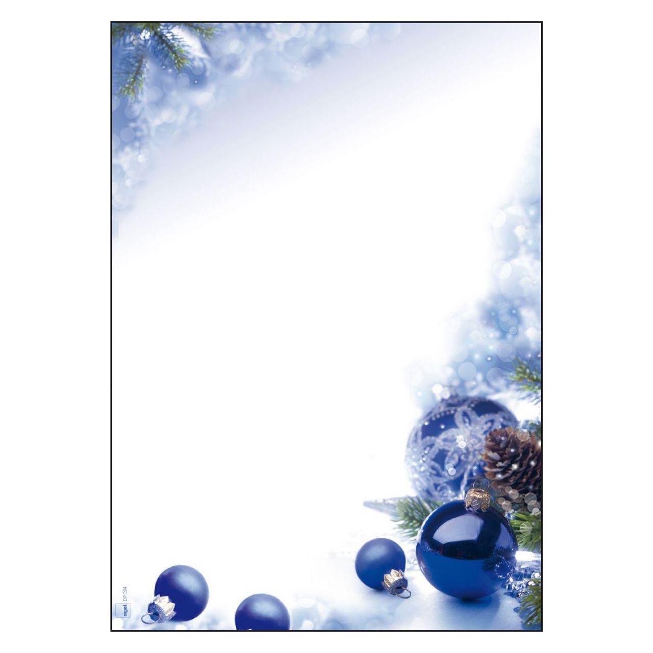 SIGEL Weihnachtsbriefpapier Blue Harmony Motiv DIN A4 90 g/qm 100 Blatt