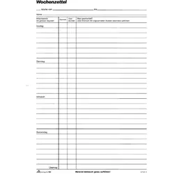 Roth, Formular, Wochenzettel-Block