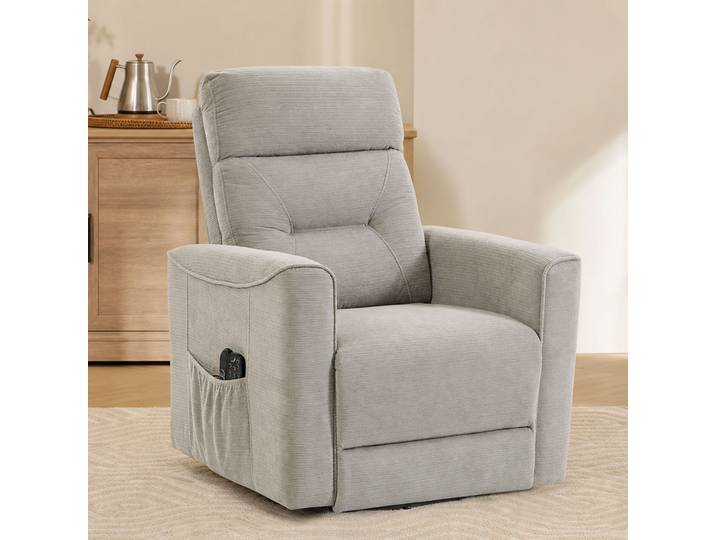 HOMCOM Fauteuil Releveur Massage Chauffant Inclinable Gris
