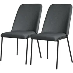 ESSZIMMERSTUHL 2er Set Anthrazit mit Stoffbezug