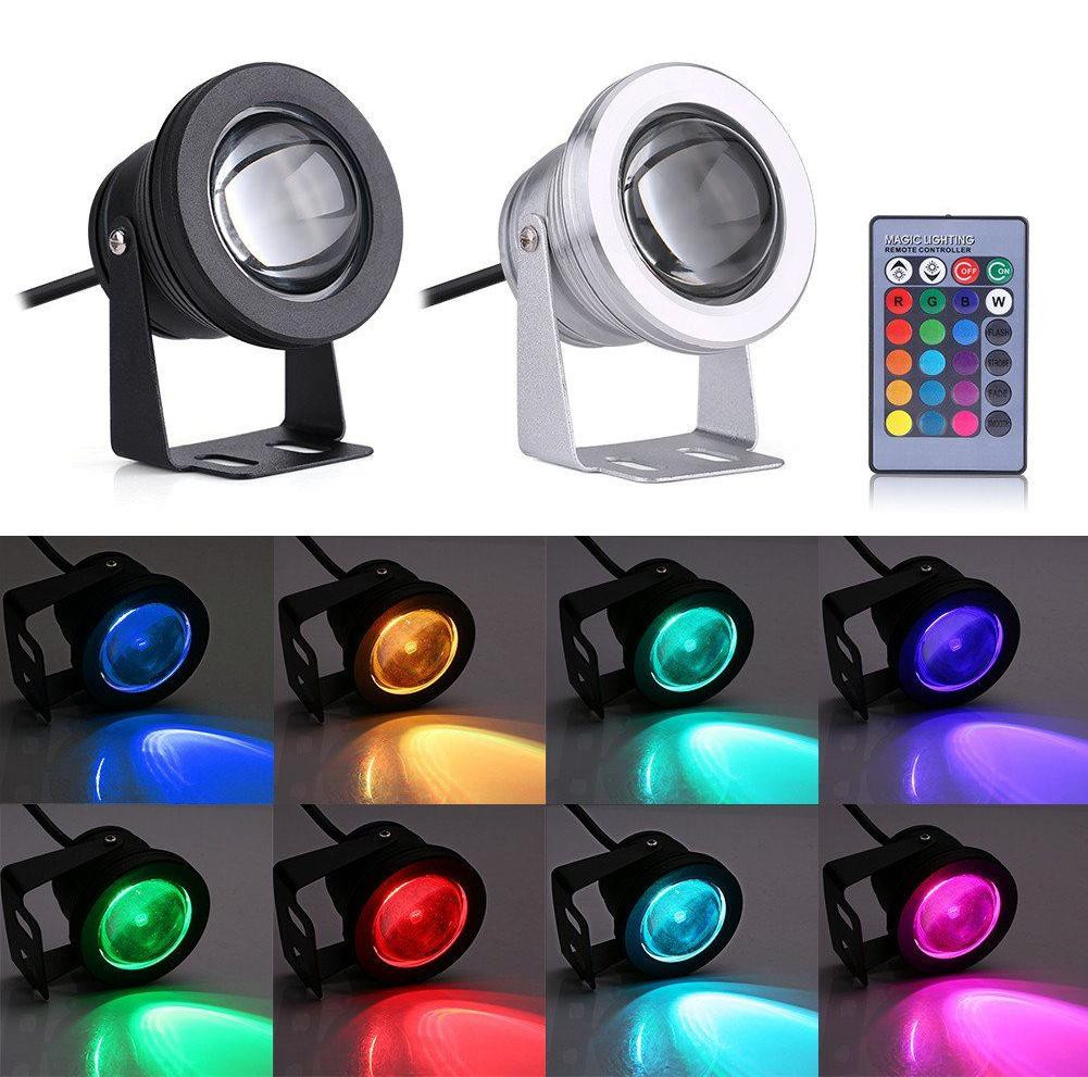 12V 10W Multi RGB LED onderwaterlicht met afstandsbediening voor tuin en accentverlichting