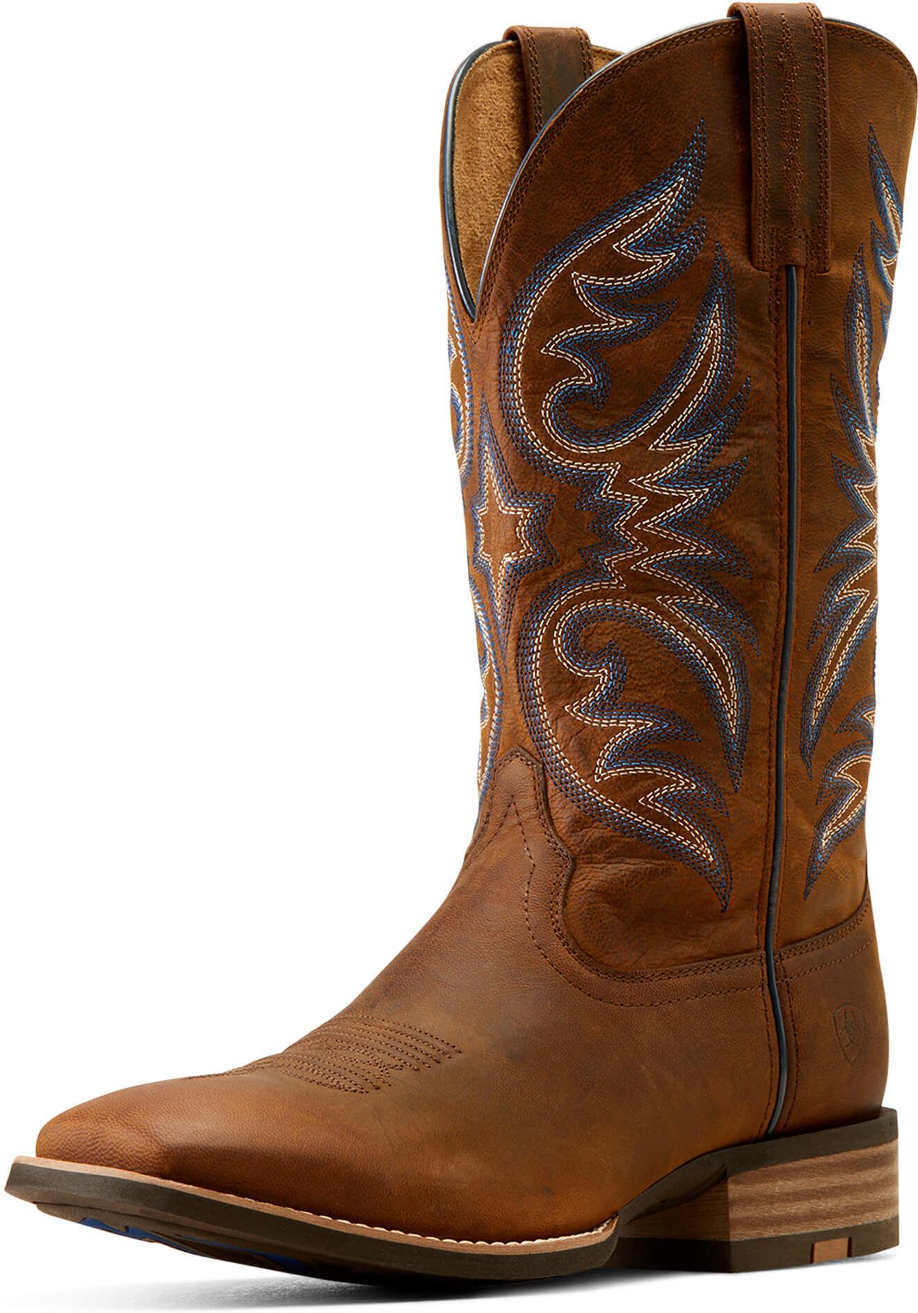 Men's Ricochet Wide Square Toe Cowboy Boots in Weathered Chestnut, Size: 10.5 EE by Ariat