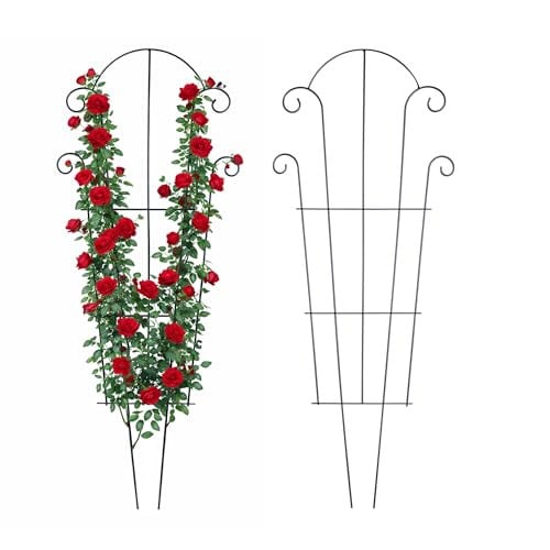 Relaxdays Klimrek Trellis Set van 2, Zwart Staal, H 100 x B 40 cm