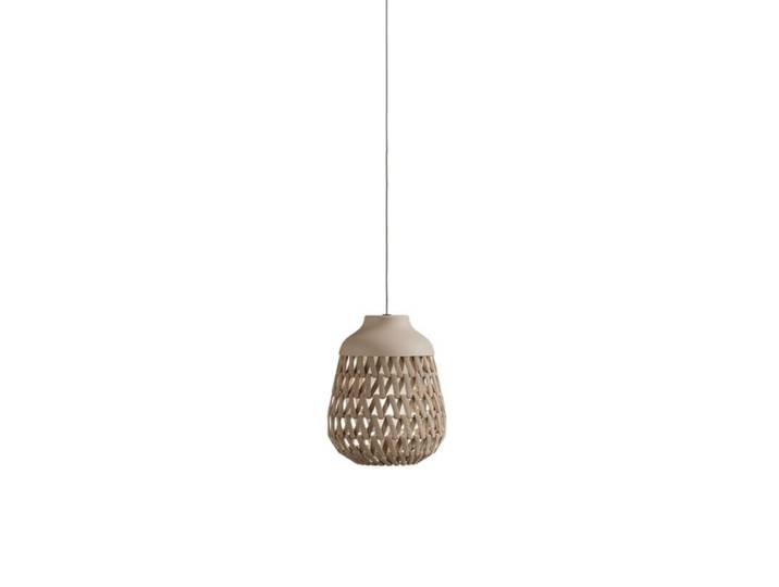 Lodes Pendelaußenleuchte Stitch, Outdoor, geflochtener Schirm -