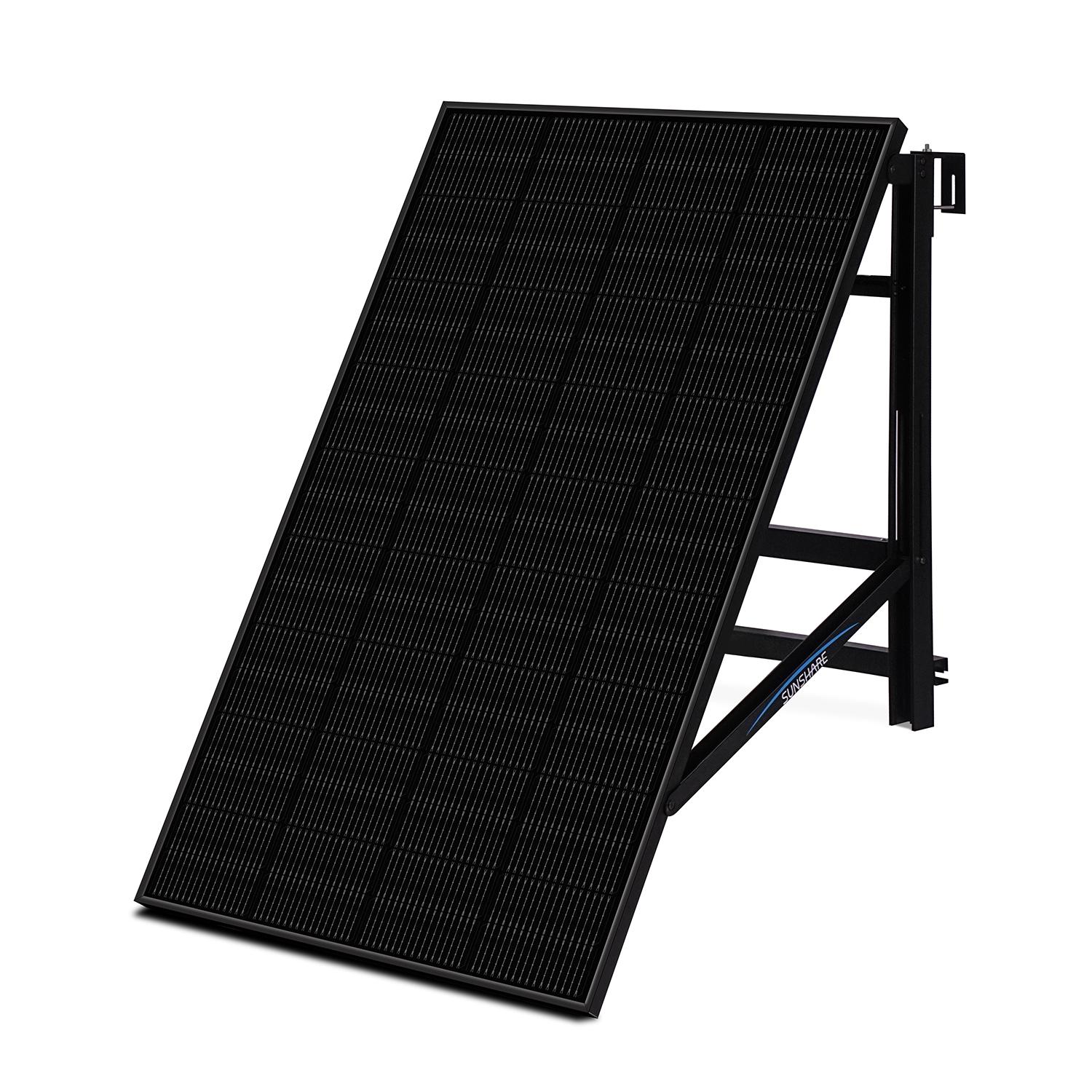 Balkonkraftwerk 800W für Balkon mit Geländer/Schild/Glas/Metall - Solarmodul, Mikrowechselrichter & Schukostecker
