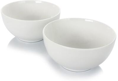 Gibson Home 2 Piece 7 Inch Ceramic All-Purpose Round Bowl Set in White