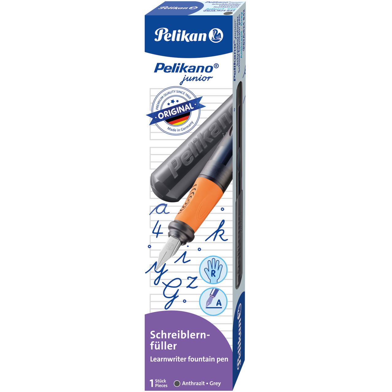 Pelikan o Junior Patronenfüller antrazit/orange A (für Anfänger)