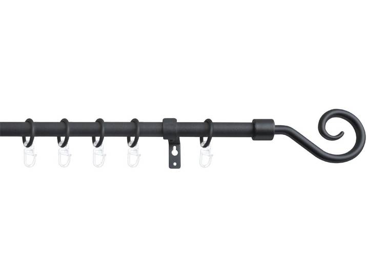 Gardinenstange GOOD LIFE Mala Gr. 16, schwarz, Ø:13mm, Kunststoff, Metall, Gardinenstangen, Gardinenstange