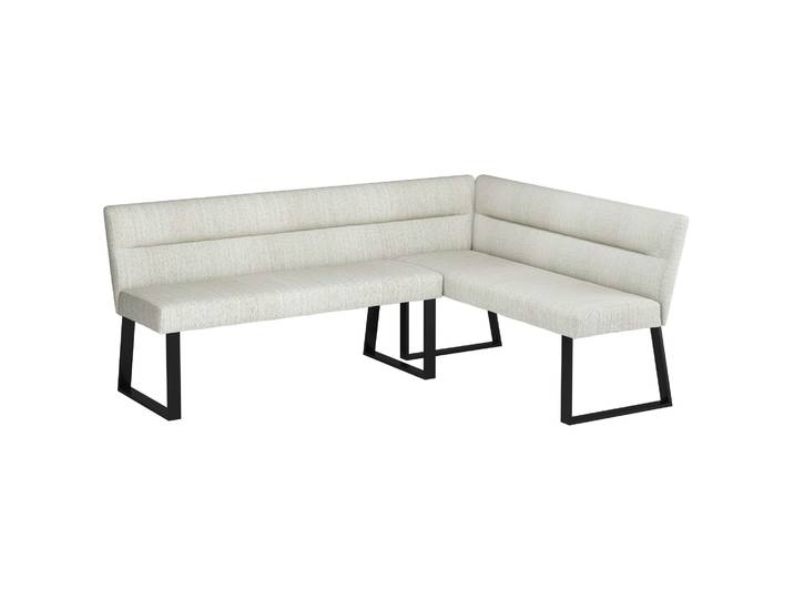 Essbank OTTO HOME Ivanna , weiß (creme, schwarz), B:193cm H:82cm T:54cm, 100% Polyester, Sitzbänke, Essbank, schwarzes Metallgestell, Webstoff Bezug, Breite 193/152