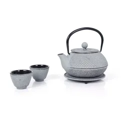 Teeservice aus Gusseisen grau 0,8L