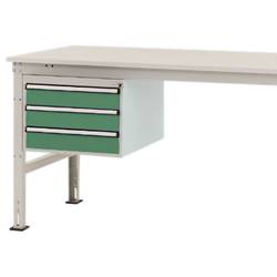 Manuflex ZB4614.6011 Gehäuse-Unterbau Stationär, Nutzhöhe 300 mm mit 3 Schubfächer. Für Tischtiefe 1200 mm