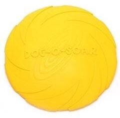 Inspired Deals Durable Rubber Dog Flying Disc Toy For Fetch Training Large Dogs yellow
